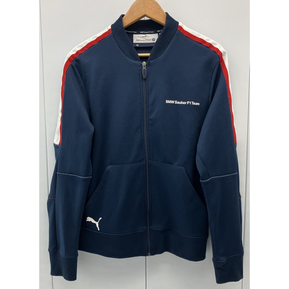 BMW Motorsport Puma Track Jacket Men Medium Navy Multi Striped Sauber F1 Team